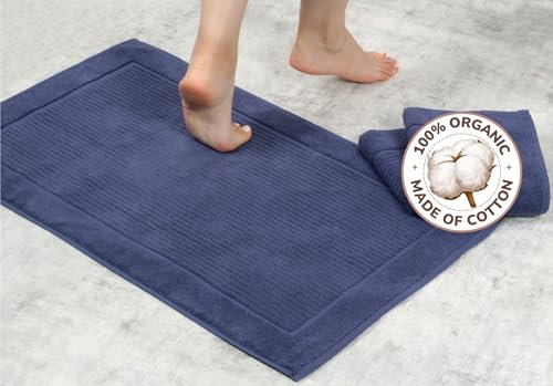 Betully 50x80 cm Badematte rutschfest Waschbar Badvorleger Set 2 Teilig aus 100% Baumwolle Badematte Schnelltrocknendes 1000 gr/m² Türkisches Baumwolle