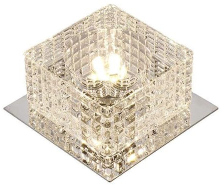 USMJQVZ Downlight empotrable de Cristal Cuadrado LED, Foco Decorativo LED, moldura de iluminación empotrada Simple y Moderna de 3 W, 5 W, Cables de conexión rápida, luz LED de Cristal Downlight