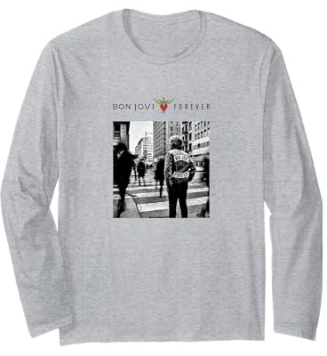 Official Bon Jovi Forever Cover White Long Sleeve T-Shirt
