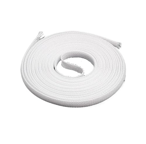 Manchon De Câble 1/5/10/20M Insulated Braid Sleeving White Tight Wire Gland Cable Protection Expandable Cable Sleeve 2/4/6/8/10/12/15/20/25mm Manchon De Câble Gaine(20mm,20M)