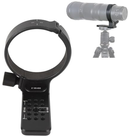 Collier de Trépied en Métal, Anneau de Montage de Trépied avec Plaque à Dégagement Rapide de 100 Mm et Trou de Vis de 1/4 à 3/8 Pouces pour Objectif Z 180-600 Mm F5.6-6.3 VR
