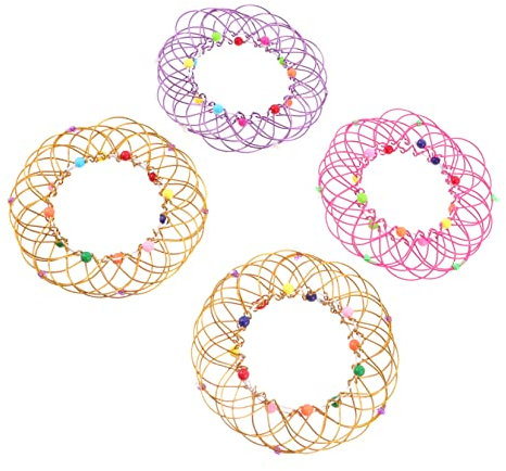 GRADENEVE 4 Stück Mandala Blumenkorb Zappelt Fidget Slug Spielzeug Draht Für Blumenkörbe Blumenringe Spielzeug Vielfalt Mandala-draht Strahl Neuheit Mandala Spielzeug 3d-ring Violett Eisen
