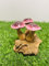 My Square Mile Wooden Mushroom Garden Ornament | Teak Wood For Indoor & Outdoor Use | Hand Carved Garden Sculpture (Purple Short 3 Mushroom)