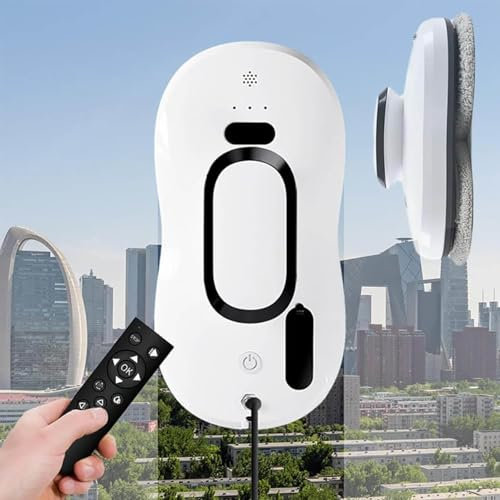 Nuevo Robot De Limpieza De Ventanas, 5600PA, Planificación Inteligente De Rutas Con IA, Limpiador Automático De Ventanas Con Rociador De Agua Atomizada For Techos De Ventanas De Gran Altura, Azulejos