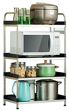 CHYOOP Rejilla para Horno microondas, Estante de Acero Inoxidable de 4/5 Niveles, Estante de Almacenamiento para microondas, Estante multifunción, a