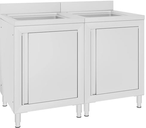 Juroupi Mobiletti da Cucina con Lavandino 2 pz in Acciaio Inox