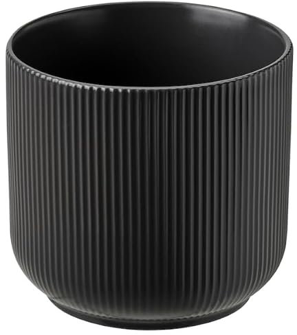 Modern Plant Pot - Stylish & Durable Flower Planter for Indoor & Outdoor Use – Multiple Sizes & Colors – Lightweight & Weather-Resistant (Black, 12 cm)
