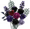 HOGOKIDS Bouquet de Fleurs à Construire - 14 Roses Violettes et Noires en Briques, 532 Pièces, Fleurs Artificielles Gothiques, Déco Maison/Bureau, Cadeau Femme Fête des Mères Anniversaire