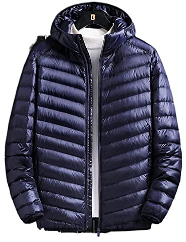 ETZRYSYB Piumino da uomo in cotone imbottito in primavera, estate e inverno piumino d'anatra bianca ultraleggero pieghevole piumino da uomo, Viola, 3XL