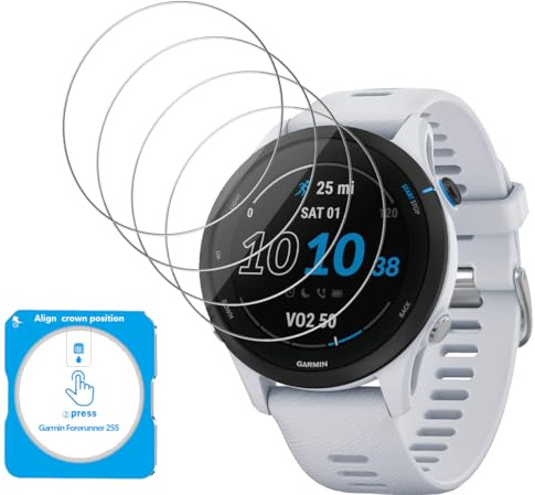 Jewloofa Verre Trempé pour Garmin Forerunner 255/255 Music Protection écran [4 Pièces], Transparent HD/Sans Bulles, Protection écran pour Garmin Forerunner 255/255 Music