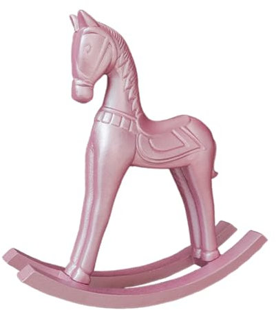 HOMOCONO Holzpferd Schaukelpferd Retro-pferdestatue Karussell-pferdefigur Vintage-pferdetischdekoration Holzpferdeskulptur Für Zuhause Bauernhaus-pferdeornament Tischskulpturen