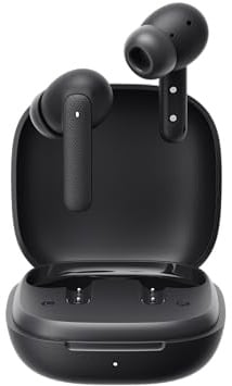 QCY Auricolari Bluetooth Buds – Design elegante – iPX4 – 35 ore di durata della batteria ultra lunga – basso ritardo 0,06 s – AI NERO
