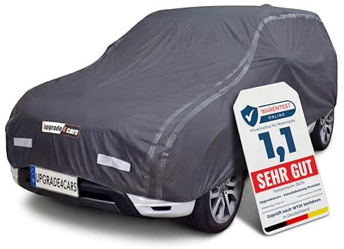 Upgrade4cars Premium Autoabdeckung Version 2026 SUV L 480x195x150 cm | Auto Abdeckplane Komplett | Schutz vor Schmutz & Wetter | Extra Reflektoren an der Außenseite | Sommer & Winter