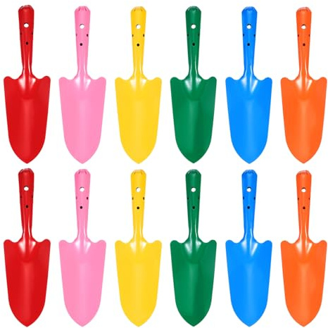 QUARKZMAN 18 Pezzi Mini Vanghe Colorate In Metallo 11 X 3 Set Di Palette Da Giardinaggio Per Scavo Trapianto Fiori Terreno Piantumazione Diserbo Giardino 6 Colori
