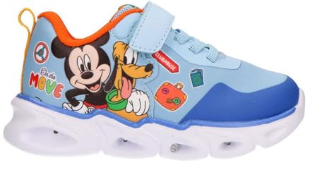Sportschuhe für Kinder, Mickey, leicht, Eva-Sohle mit Lichtern – Sportschuhe mit Lichtern für Kinder für Schule und Freizeit, blau, 25 EU