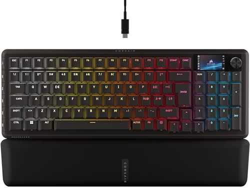 Corsair VANGUARD PRO 96 Tastiera da gaming con effetto Hall – Nero | Formato 96%, Schermo LCD, Integrazione con Elgato Stream Deck, Polling a 8000 Hz, MGX Hyperdrive