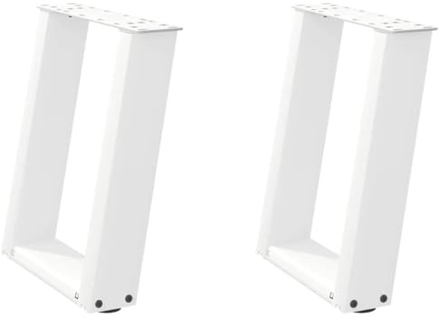 mtlskopl 2er Set Couchtischbeine U-Form Weiß 38 x 43 cm, Moderne Tischkufen aus pulverbeschichtetem Stahl, Stabiles Tischgestell für Couchtisch und Sitzbank, Inklusive Montagematerial