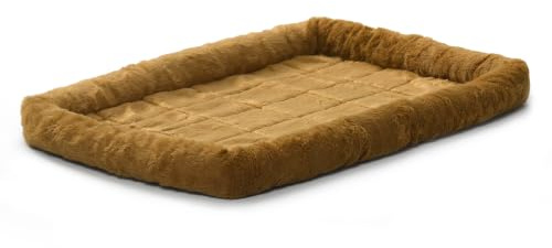 MidWest Homes for Pets QuietTime Dog Bed – Cinnamon Faux Fur Bolster, Ultra-Soft and Machine Washable, Fits 122 cm Crates and Carriers, for Extra-Large Breed Dogs