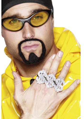 Smiffys 3 in 1 Dollar Rapper Ring, Silber