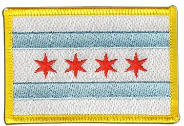 Aufnäher Patch Flagge USA City of Chicago - 8 x 6 cm