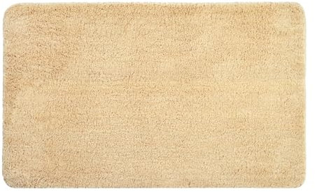 Allure Luxury Deep Pile Microfibre Bath Mat, Non-Slip, 50 x 80cm, Quick Dry & Easy Care (Beige)