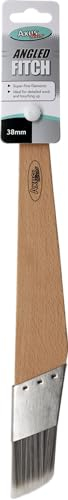 Axus Decor Angled Fitch Paint Brush (Grey Series) - 38mm - For All Paints, Filaments, For Detailed Work & Touching Up, Comfortable Handle, Rust-Resistant Stainless Steel, Grey
