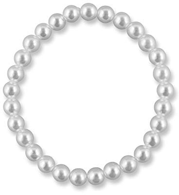 Rivelle Damen Perlenarmband 6 mm weiß 19 cm
