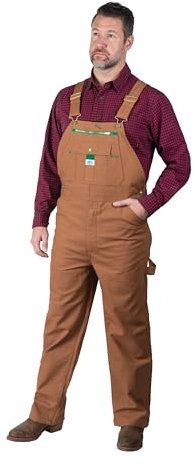 Walls Men's Liberty Duck Bib Overalls Coveralls, Pecan, 50W / 32L
