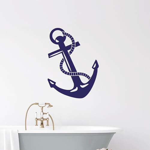 GRAZDesign Wandtattoo Anker maritim Bad Aufkleber für Fliesen Wände Türaufkleber - 55x40cm / 073 dunkelgrau