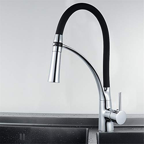YAWEDA Cucina Rubinetto Canale Artificiale, Tutte Miscelatore Miscelatore Caldo E Freddo Rubinetto Di Rame Colore Estraibile Cucina Piatto Con Testa Estraibile.