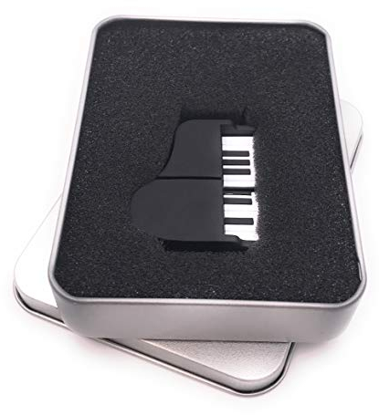 Onwomania Piano Piano Piano Instrument de Musique Noir Clé USB dans Une boîte Cadeau 64 Go USB 2.0
