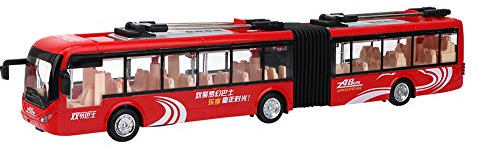Tnfeeon Großer Gelenkbus im Maßstab 1:48 Druckguss Modellbus mit beweglichen Rädern Sicheres und langlebiges für Kinder(rot)