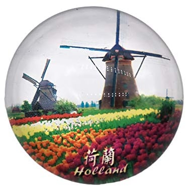 3D Windmill Holland Refrigerator Fridge Magnet Crystal Glass Magnet Tourist Travel Souvenir Collection Gift Magnetic Sticker Home Kitchen Decoration