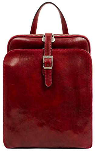 Time Resistance Lederrucksack Wandelbar zu Schultertasche - Handgemacht Tagesrucksack Rucksack bis zu 12 Zoll Laptop Tagestasche