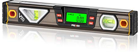 PREXISO Digital Level, 11.5'', Angle Slope with LCD Display, 360° Electronic Bubble Inclinometer, Vertical & Horizontal Spirit Bubble for Construction Carpenter Craftsman Renovation Home Professional