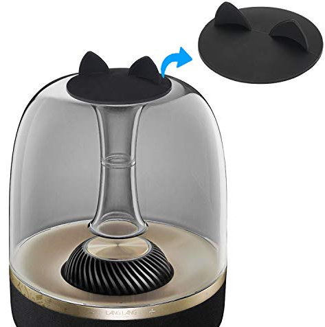 HK Aura Studio 4 Coque anti-poussière en silicone pour Harman Kardon Soundsticks 2, 3, 4 et Aura Studio 1, 2, 3, 4 Système de haut-parleurs Bluetooth transparent (Chat Noir)
