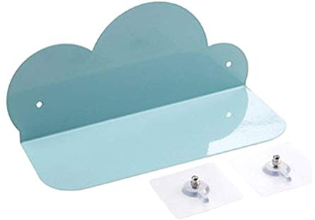 Backbayia Metall Wolke Wandregal ohne Bohren Selbstklebend Bücherregal Schweberegal für Wohnzimmer, Kinderzimmer (Blau)