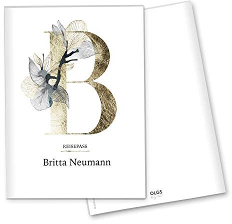 Olgs Reisepasshülle Individualisiert Buchstabe Ausweishülle Schutzhülle für Dokumente & Reisepass personalisierbar mit Namen… (07 Motiv, Reisepass personalisiert)