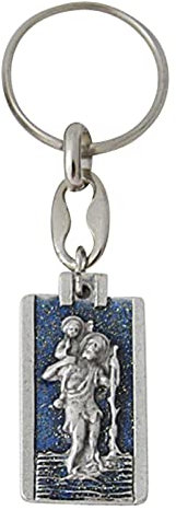 Schlüsselanhänger Christophorus blau