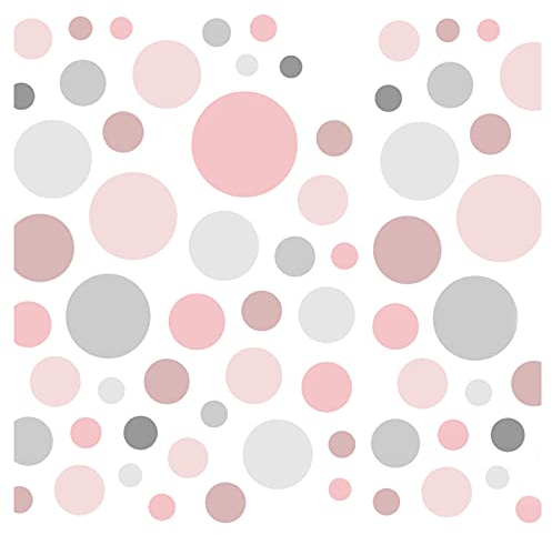 Little Deco 60 Punkte Wandtattoo Wandaufkleber Kinderzimmer Mädchen Kreise rosa grau Wandsticker Set bunt Schlafzimmer Dots Wanddeko Babyzimmer DL674-Z1