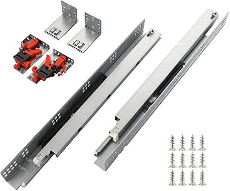 Auszugsschienen mit Absenkautomatik, Schubladenschienen, 30,5 cm, 6 Paar