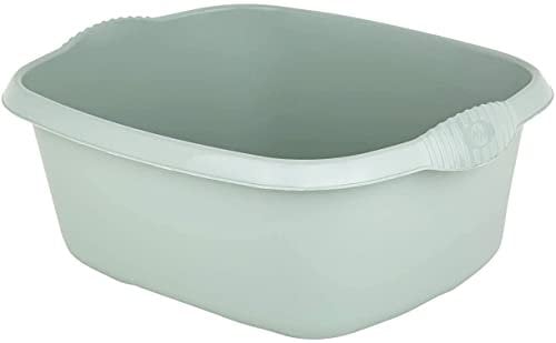 JMS we create smile - 39cm Rectangular Kitchen Washing Up Bowl Basin Mixing | Plastic Bowl (Silver Sage)