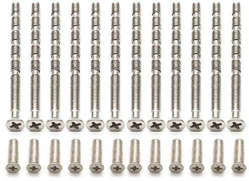 48pcs Door Handle Screws M4 Door Handle Fixing Screws,Chrome Door Handle Bolt Through Fixings, Widely Used for Furniture Escutcheons Cabinet Drawers