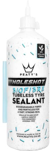 Peaty's Holeshot Biofibre Sigillante Tubeless - Riparazione delle Forature ad Azione Rapida con Fibre Sigillanti, Sigilla Fori 6mm, per Kit Riparazione Pneumatici Bici, MTB e Strada - 500 ml