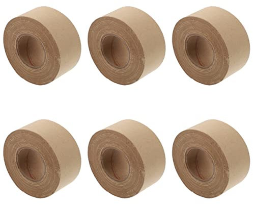 NUOBESTY 6 Pièces Bande De Papier Kraft Ruban D'emballage Auto-adhésif Ruban D'expédition Kraft Ruban D'encadrement Ruban Gommé En Papier Kraft Ruban Kraft Inscriptible Naturel Scellant