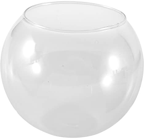 Jarrón de esfera redonda en pecera de cristal transparente