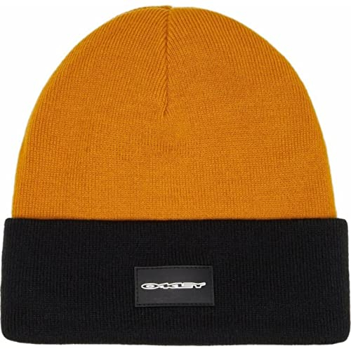 Oakley Herren TC Stretch Logo Beanie-Mütze, OS, Verdunkelung/Bernsteingelb, Verdunkelung/Bernsteingelb