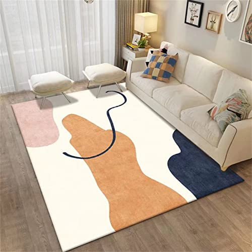 DJHWWD Bedroom Mats And Rugs Outdoor Carpet Living Room Carpet Abstract Bedside Blanket Entrance Door Mat Floor Mat Yoga Mat Bay Window Mat Khaki Pink Rugs Bedroom 120X160cm