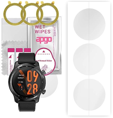apgo 3x Hydrogel Protector de pantalla ultra transparente para Mobvoi TicWatch Pro 3 Ultra GPS, Película de hidrogel, flexible, TPU suave con capa de posicionamiento de fácil instalación.