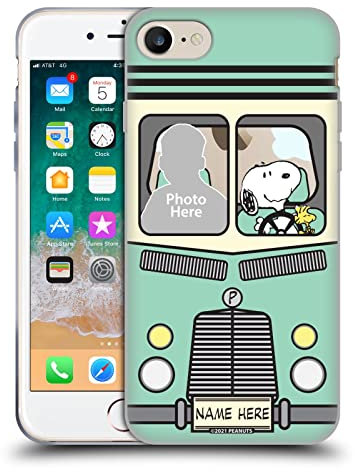 Head Case Designs Officially Licensed Custom Customised Personalised Peanuts Van Art Gel Case [Military Grade] Compatible with Apple iPhone 7/8 / SE 2020 & 2022 and Compatible with MagSafe